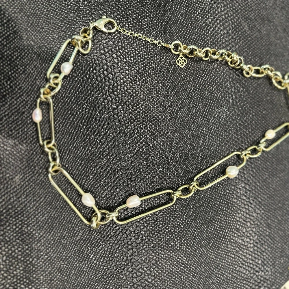 Kendra Scott Gold and White Pearl Necklace - Picture 6 of 7